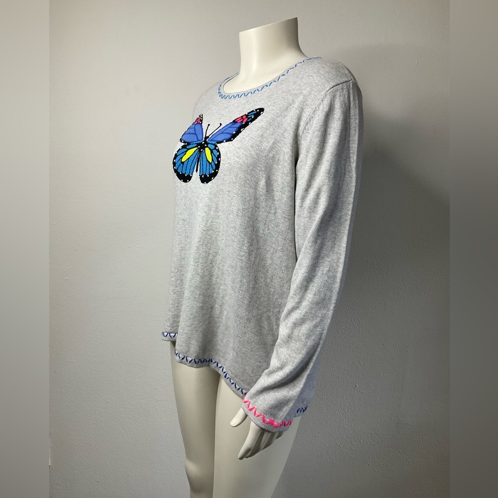 Lisa Todd Butterfly Sweater sz 1X Cotton Cashmere Blend - Picture 5 of 9